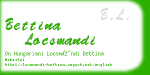 bettina locsmandi business card